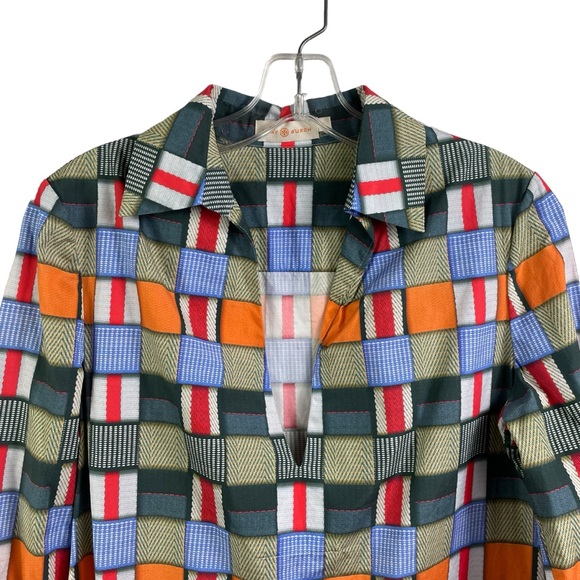 Tory Burch Long-Sleeve Geometric-Print Tunic - Picture 4 of 7